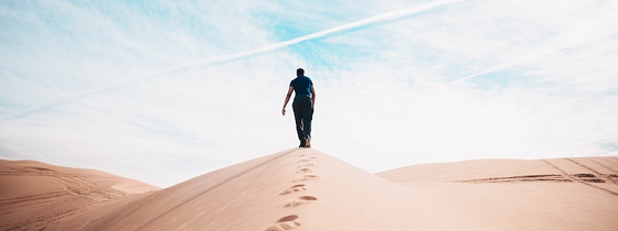Alleen in de woestijn